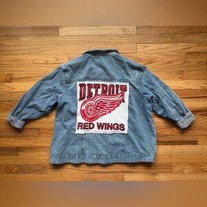 Customized Detroit Red Wings Denim Jacket Size XL